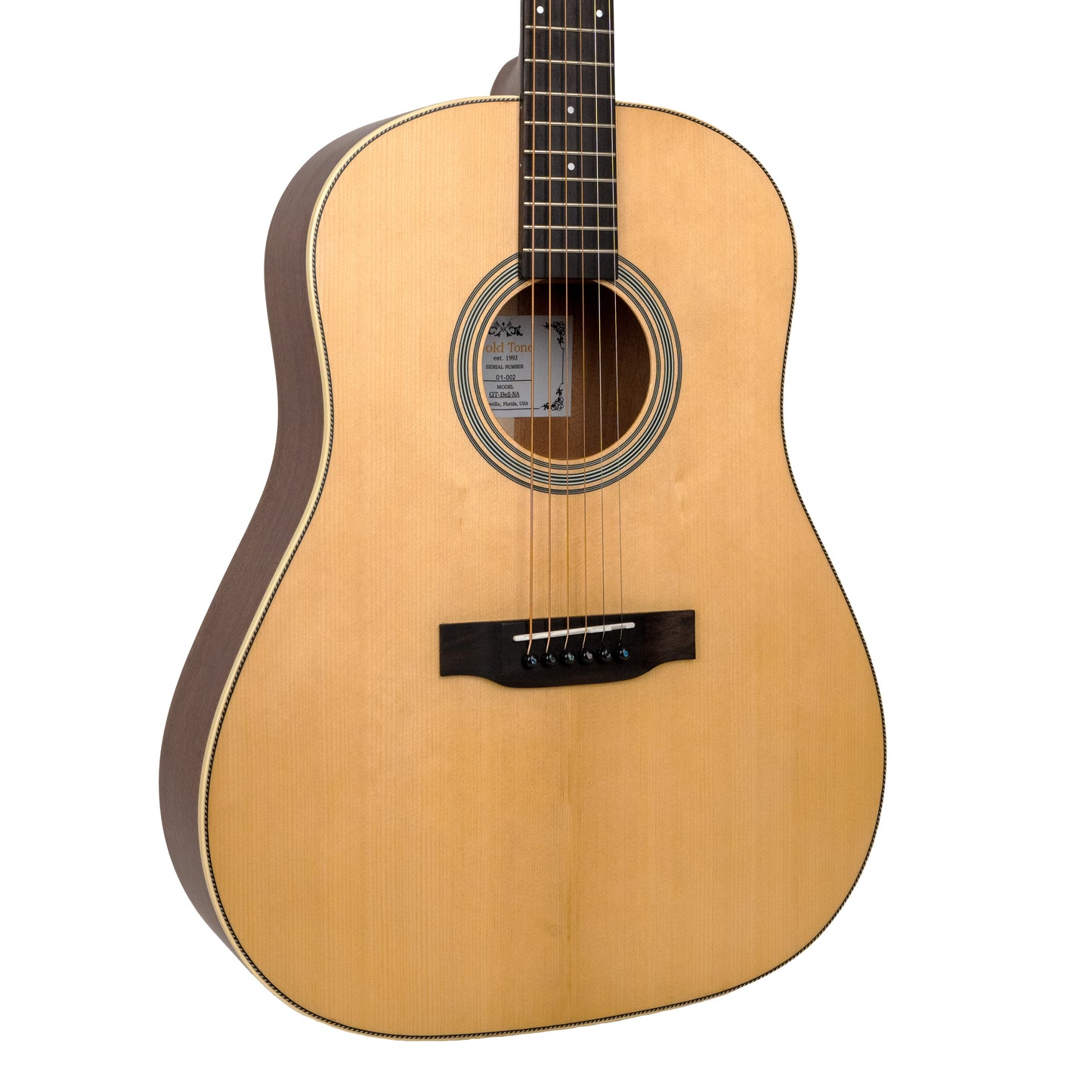 Gold Tone - The Bell: Acoustic-Electric All Solid Wood Guitar with Bag - Satin Natural