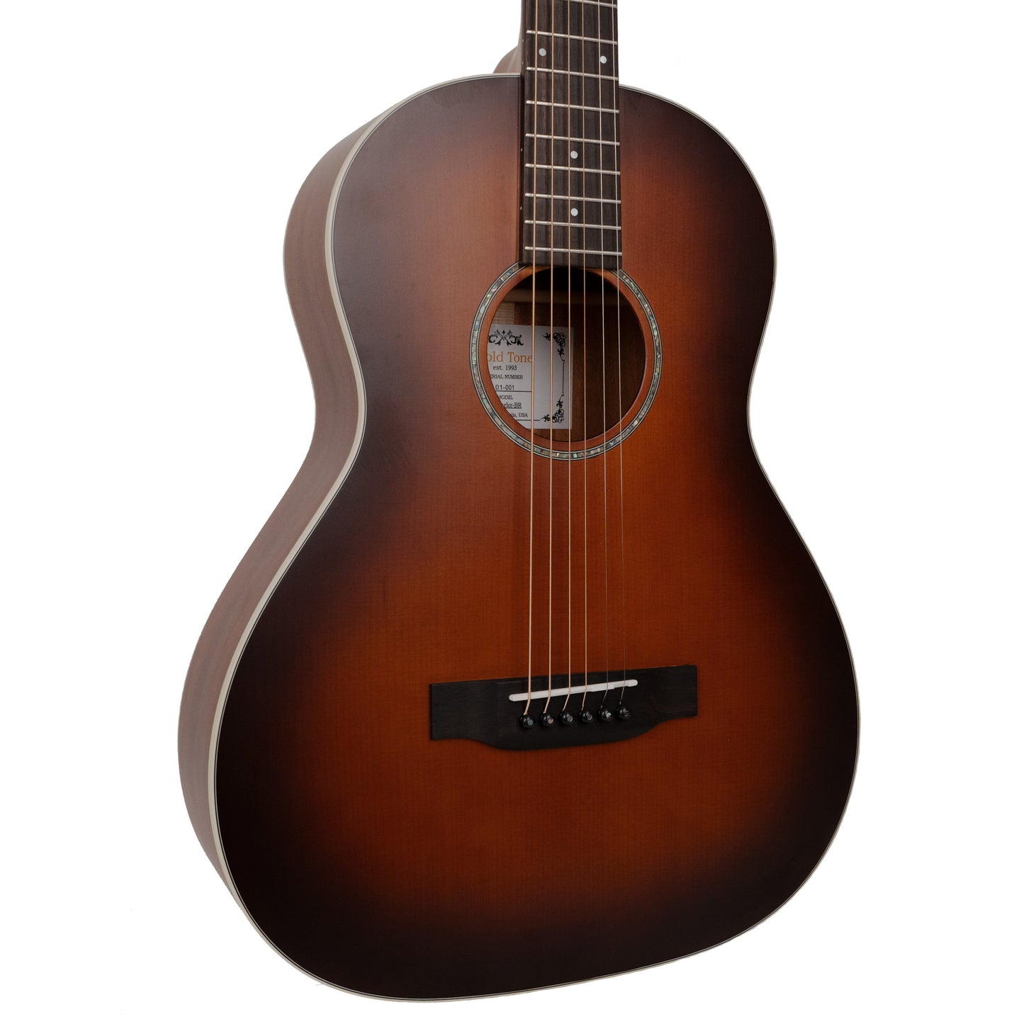 Gold Tone - The Parlor: Acoustic-Electric All Solid Wood Guitar with Bag - Satin Burst
