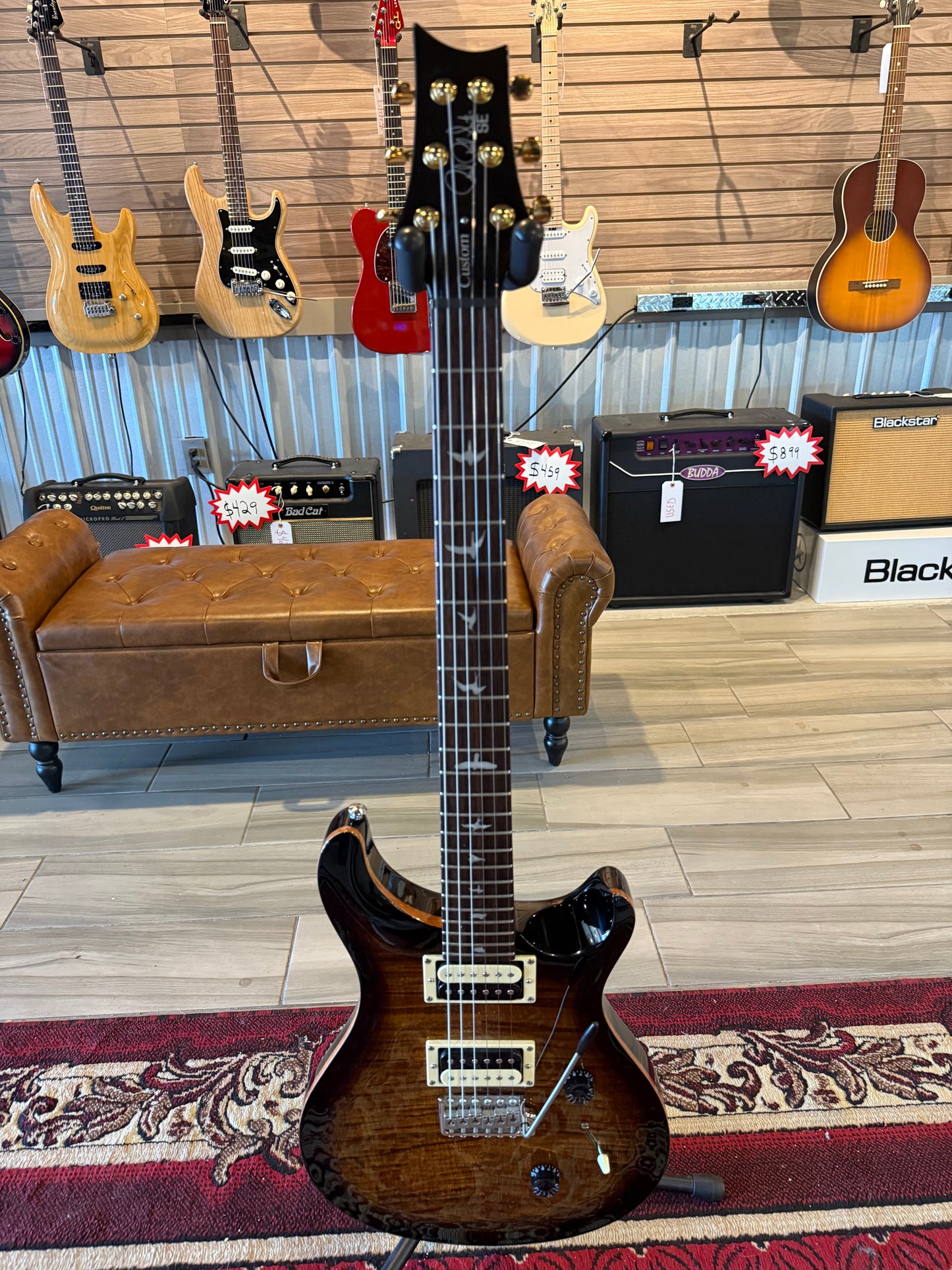 2021 PRS SE Custom 24 Black Gold Burst w/Orig Gig Bag (USED)