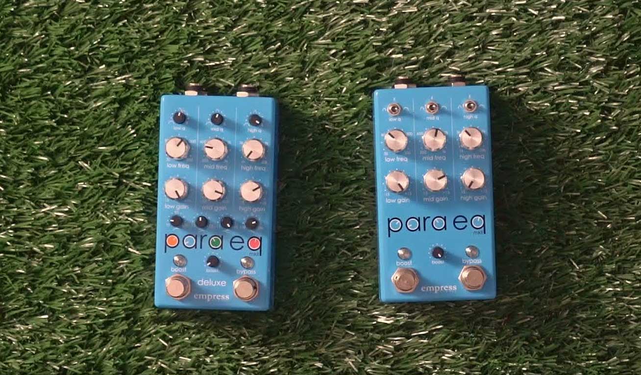 EMPRESS EFFECTS PARAEQ MK II BLUE ON GREEN GRASS BACKGROUND TWO PARA EQS