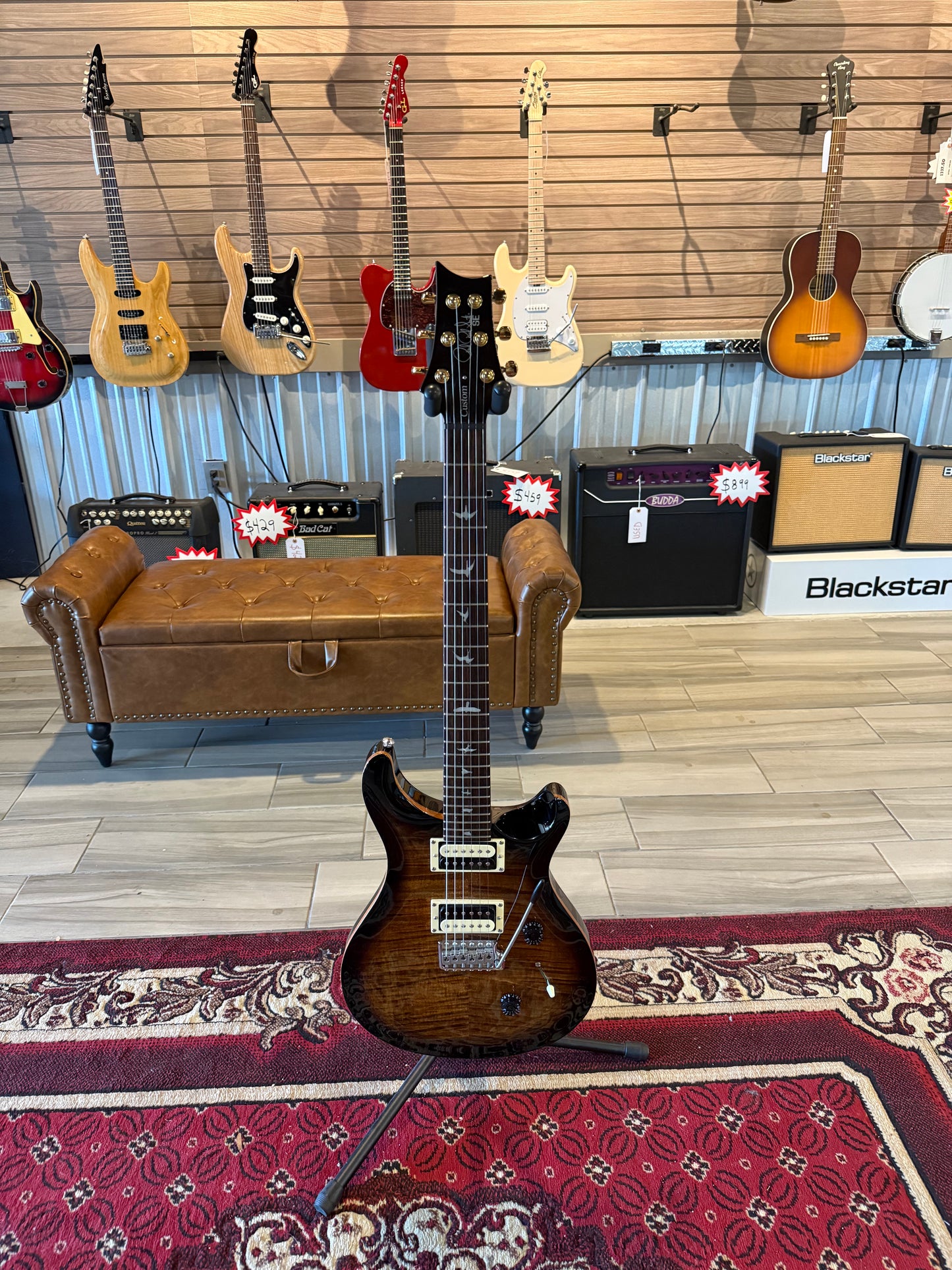 2021 PRS SE Custom 24 Black Gold Burst w/Orig Gig Bag (USED)