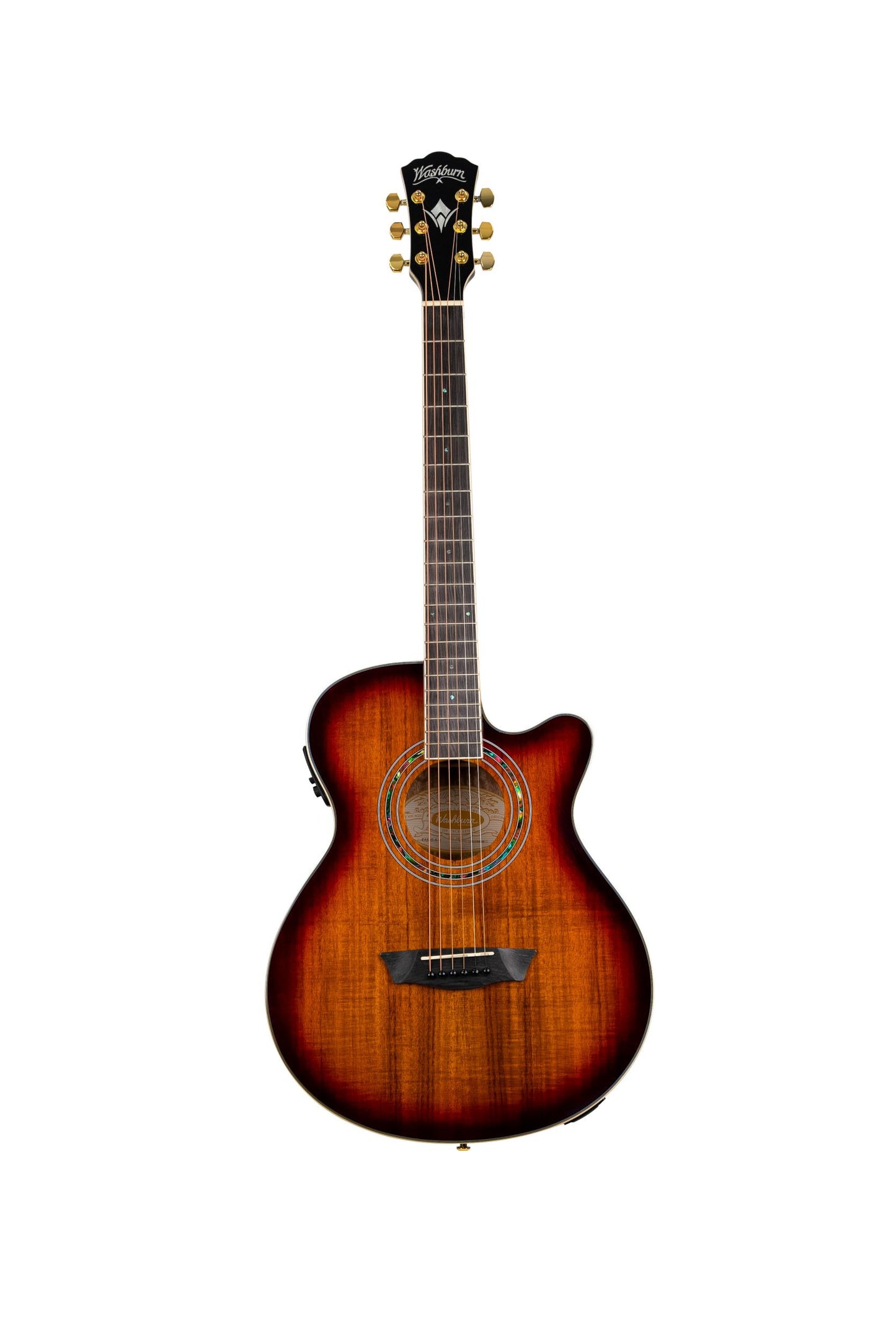 Washburn EA55G-A Festival Series Cutaway Acoustic/Electric Guitar. Koa Burst
