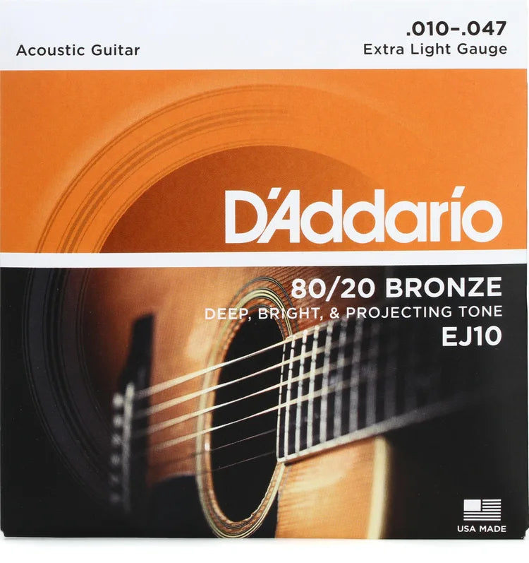Extra Light D’addario 80/20 Bronze Strings - EJ10