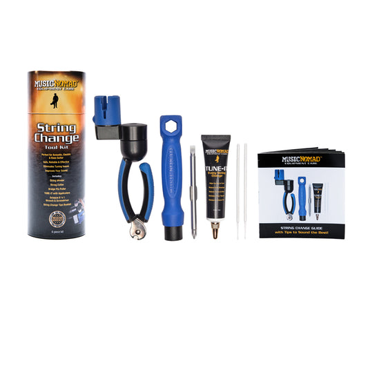 MUSIC NOMAD M218 GUITAR STRING CHANGE TOOL KIT FRONT PRODUCT VIEW ON WHITE BACKGROUND