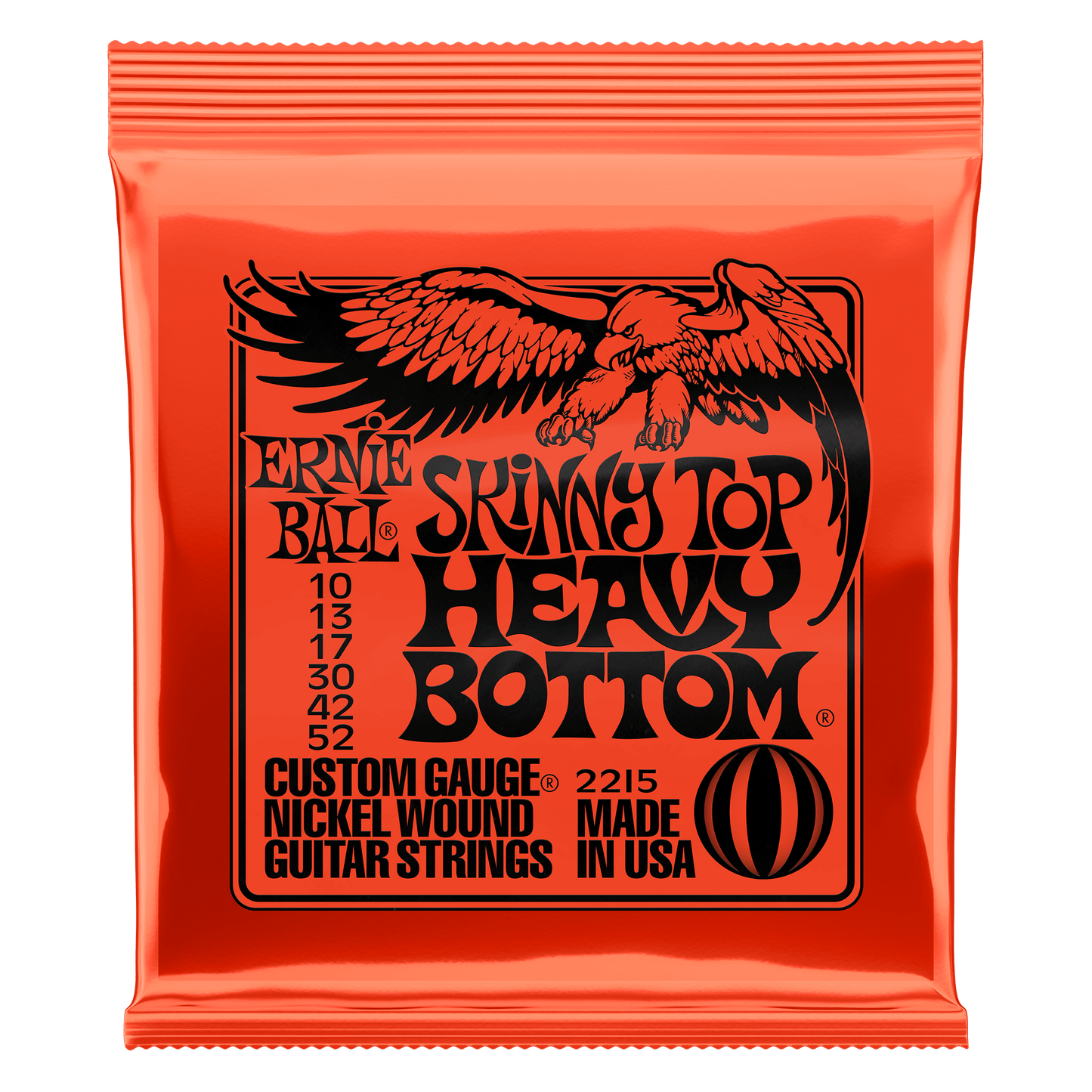Ernie Ball - 2215 Skinny Top Heavy Bottom Slinky Nickel Wound Electric Guitar Strings – 10-52 Gauge