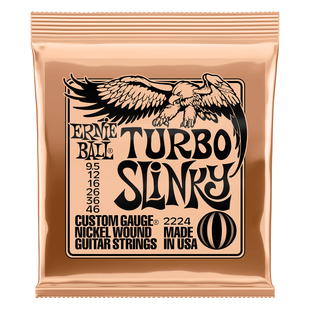 ERNIE BALL - Turbo Slinky Nickel Wound Electric Guitar Strings 9.5-46 Gauge