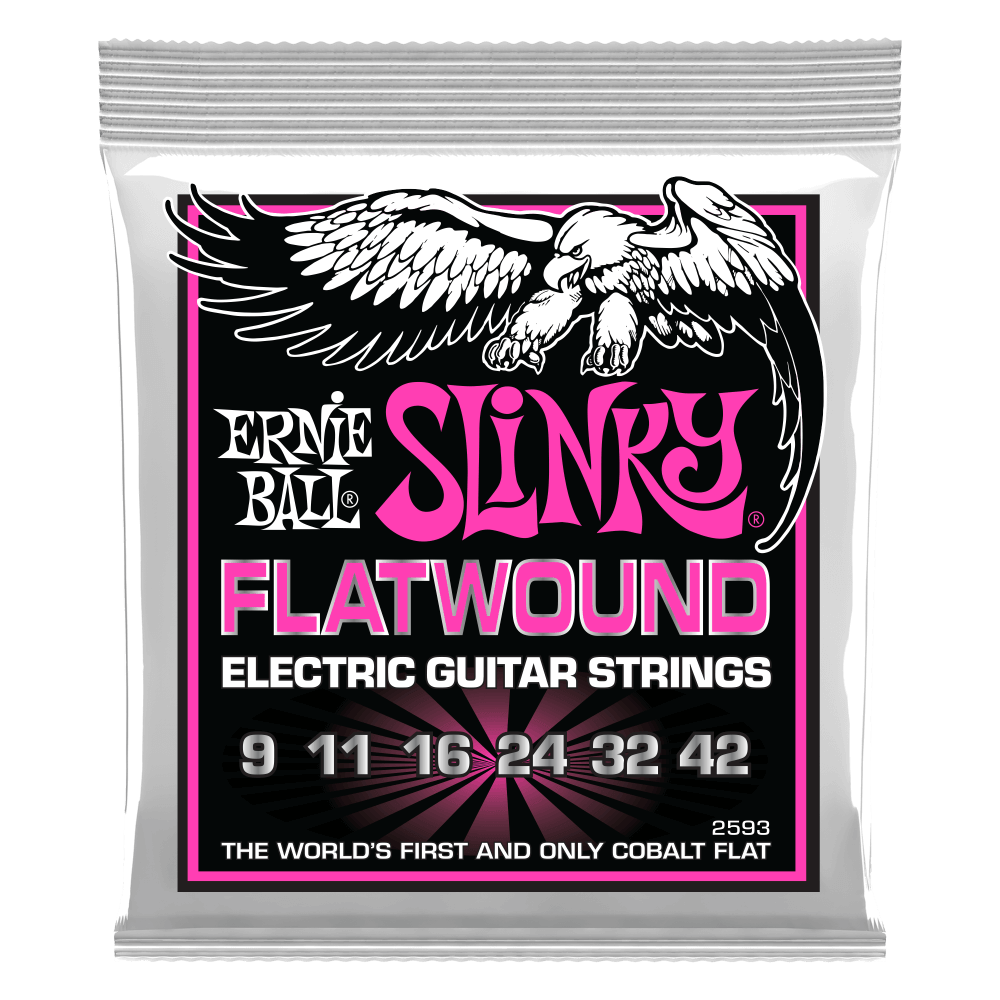 Erne Ball 2593 Super Slinky Cobalt Flatwound Electric Guitar Strings 9-42 Gauge