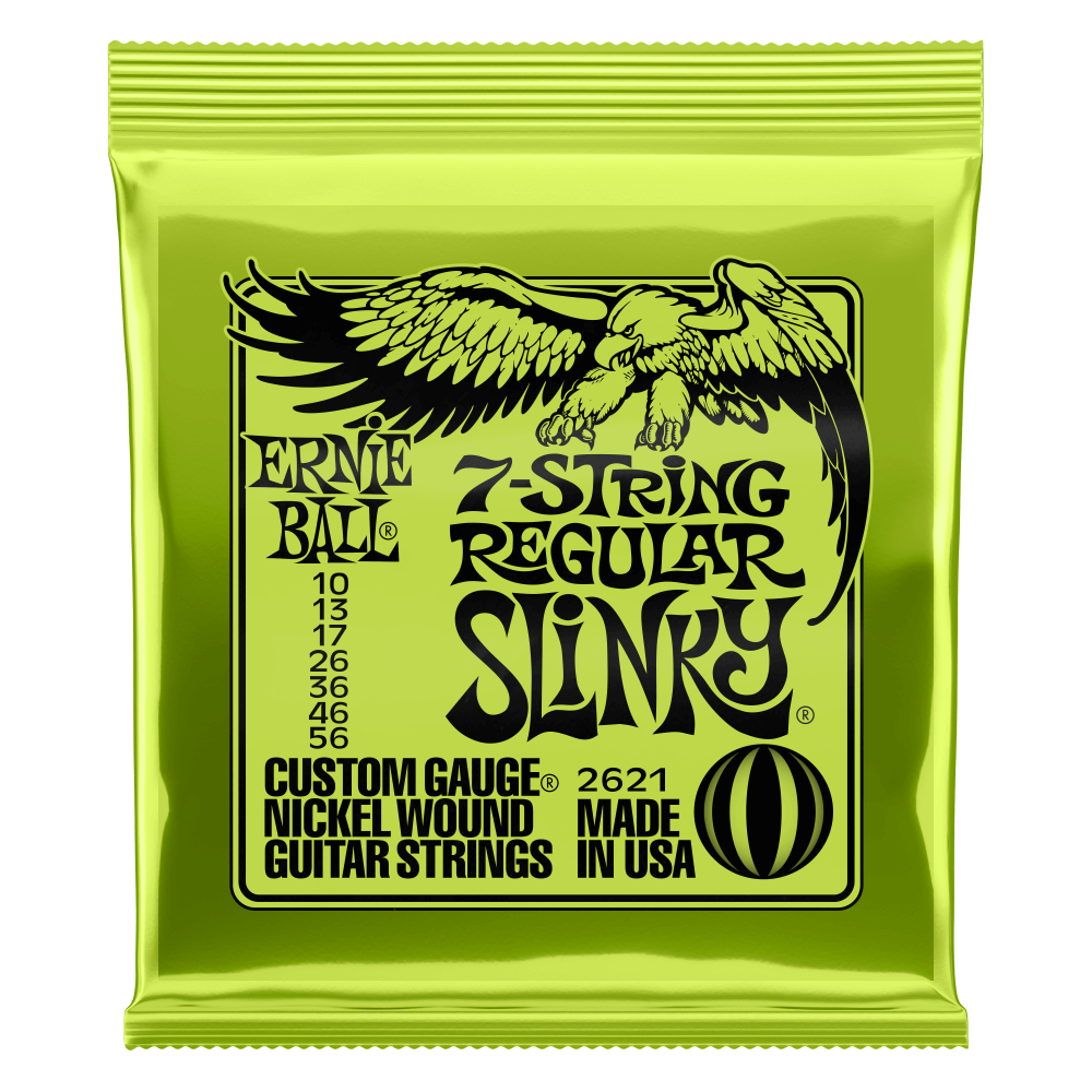 ERNIE BALL -Regular Slinky Nickel Wound 7-String Electric Guitar Strings 10-56 Gauge
