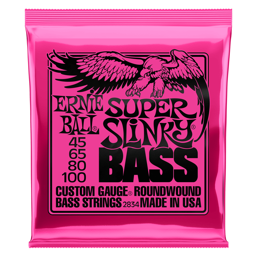Ernie Ball 2834 Super Slinky Nickel Wound Electric Bass Strings 45-100 Gauge