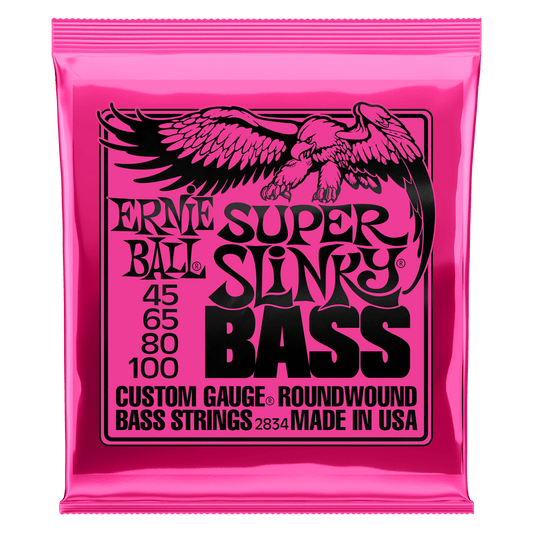 Ernie Ball 2834 Super Slinky Nickel Wound Electric Bass Strings 45-100 Gauge