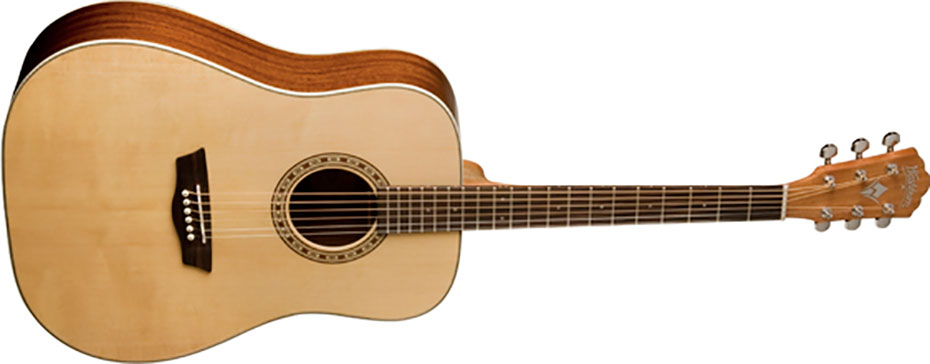 Washburn D7S Harvest Dreadnought Acoustic Guitar. Natural Gloss