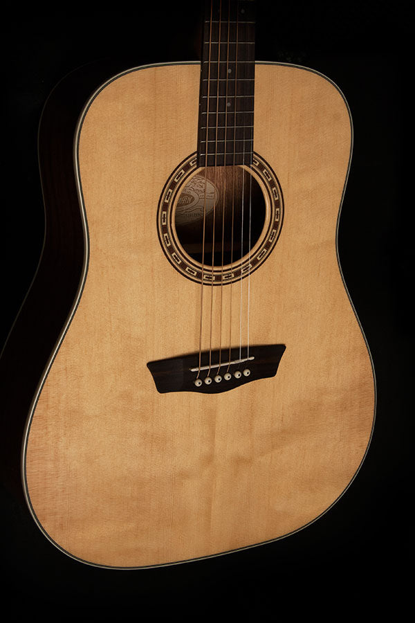 Washburn D7S Harvest Dreadnought Acoustic Guitar. Natural Gloss