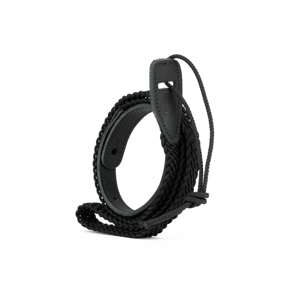 D'Addario 1" Braided Mandolin Strap - Black