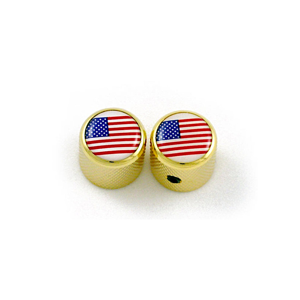 All Parts MK-3316 USA Flag Dome Knob Set - Gold