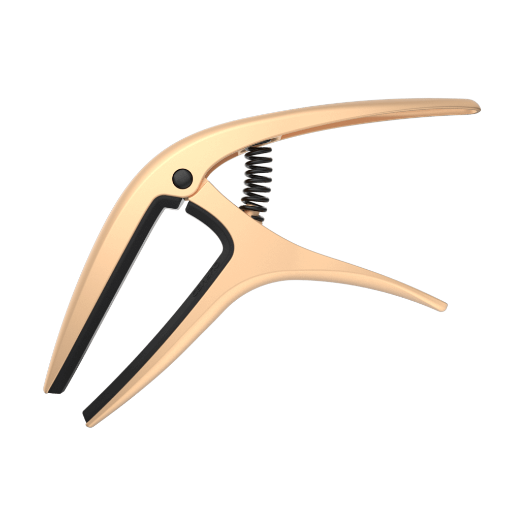 ERNIE BALL AXIS CAPO MAIN PRODUCT VIEW ON TRANSPARENT BACKGROUND ROSE GOLD SATIN