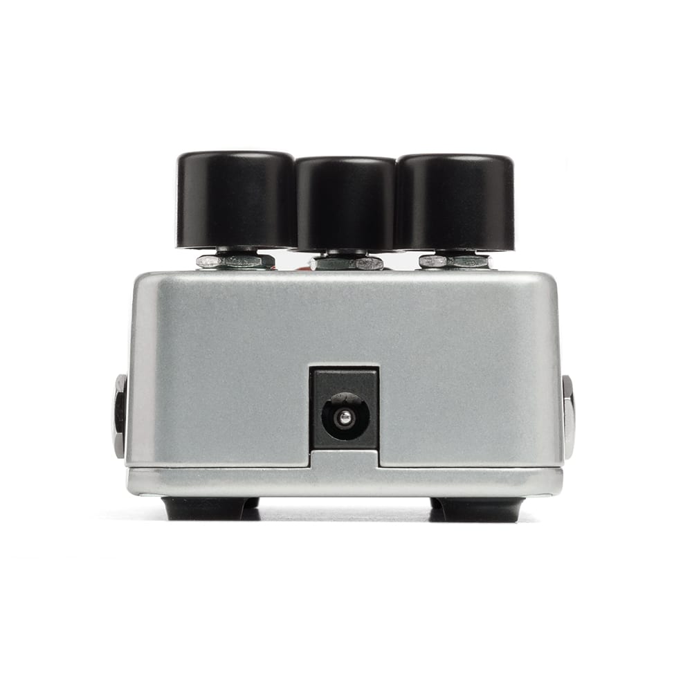 ELECTRO-HARMONIX EHX RAM'S HEAD BIG MUFF PI  TOP VIEW POWER JACK WITH WHITE BACKGROUND