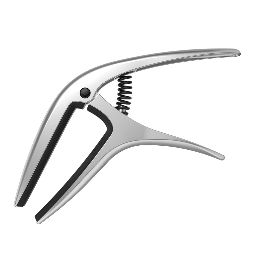 ERNIE BALL AXIS CAPO MAIN PRODUCT VIEW ON TRANSPARENT BACKGROUND SILVER