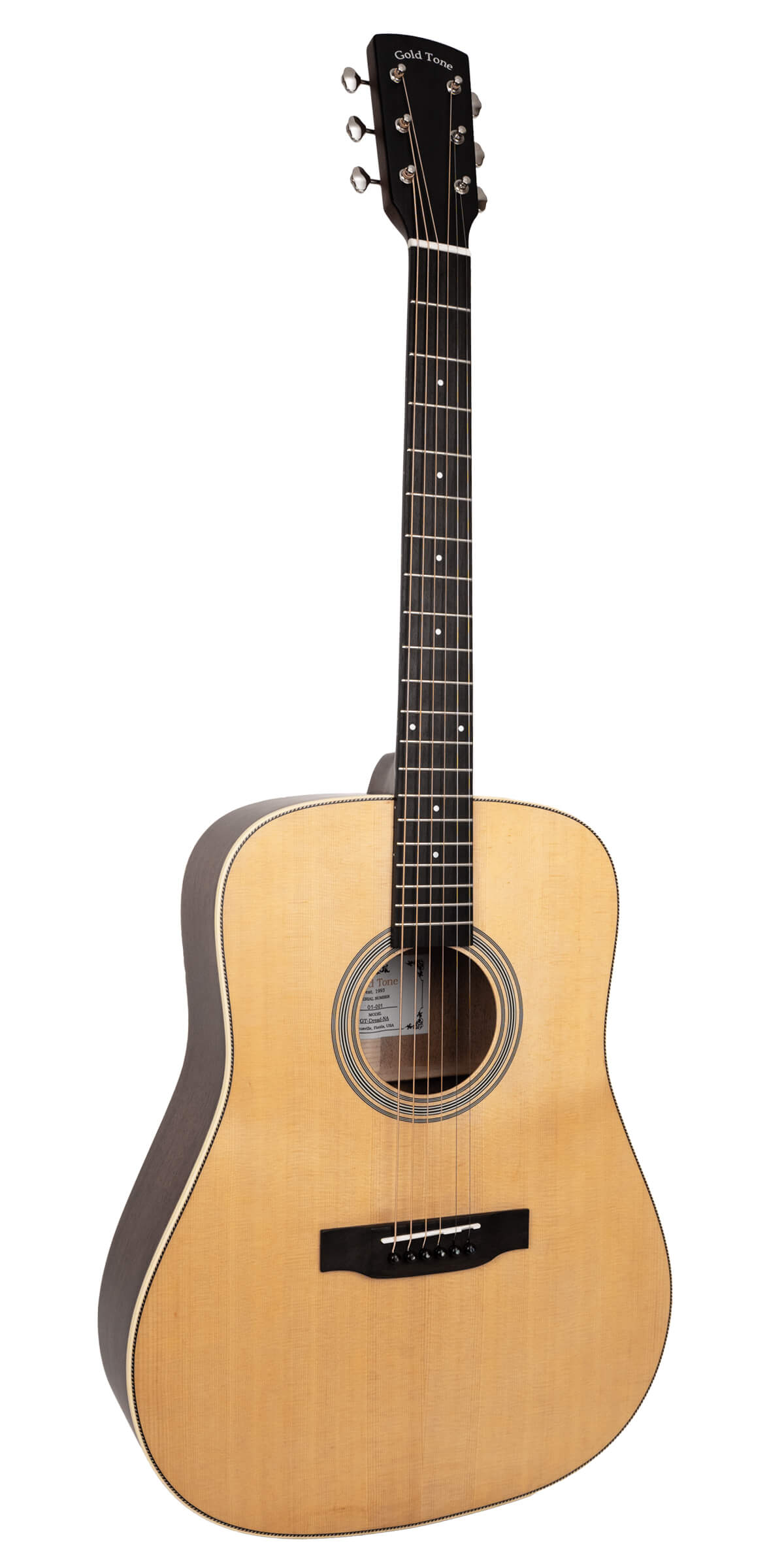 Gold Tone - The Dread: Acoustic-Electric All Solid Wood Guitar with Bag - Satin Natural