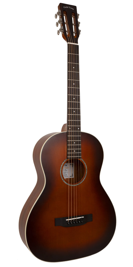Gold Tone - The Parlor: Acoustic-Electric All Solid Wood Guitar with Bag - Satin Burst