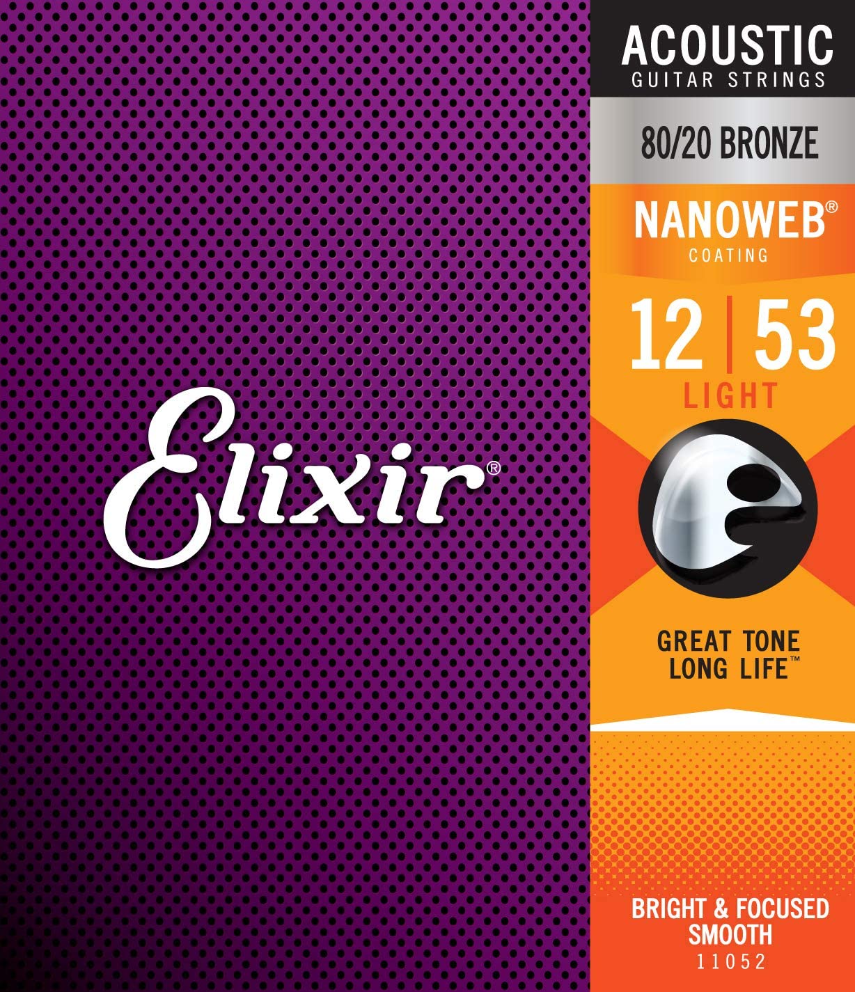 Elixer 11052 ACOUSTIC GUITAR STRINGS 80/20 BRONZE PRODUCT FRONT PHOTO