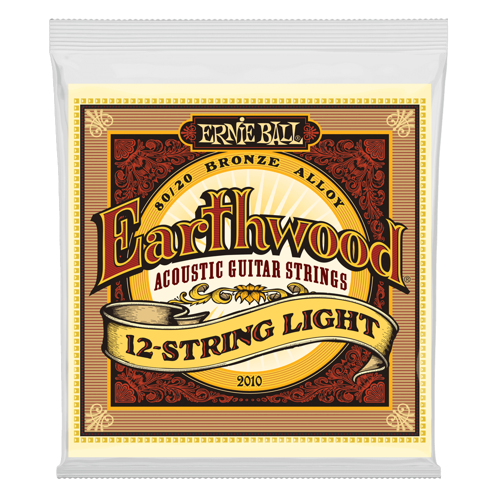  ERNIE BALL EARTHWOOD 12 STRING LIGHT STRINGS 2010 PACKAGE FRONT ON TRANSPARENT BACKGROUND