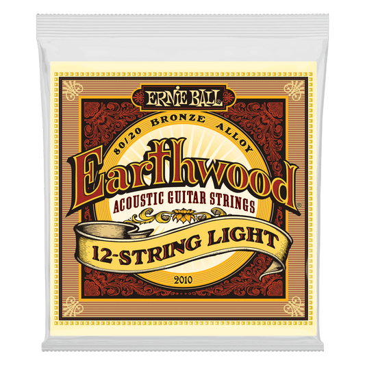  ERNIE BALL EARTHWOOD 12 STRING LIGHT STRINGS 2010 PACKAGE FRONT ON TRANSPARENT BACKGROUND