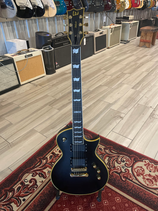 ESP LTD EC-1000 Deluxe Series Electric Guitar, Vintage Black, with EMG Pickups