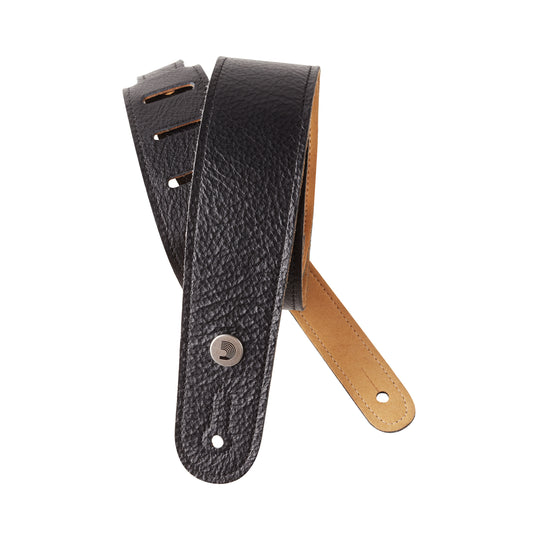 D'Addario Slim Garment Leather Guitar Strap, Black 20GL00