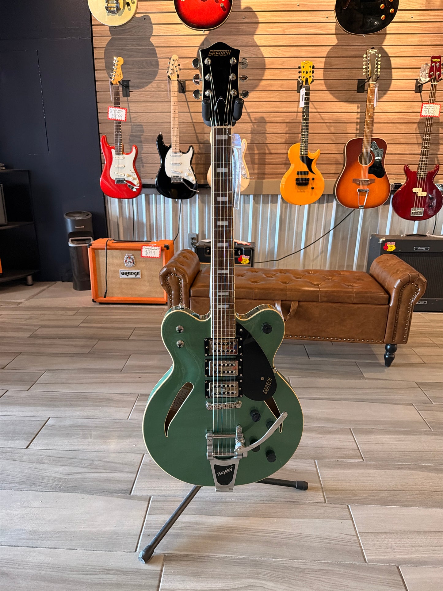 Gretsch 2022 Streamliner Center Block Hollowbody Guitar w/gig bag G2627T/GRG (USED)