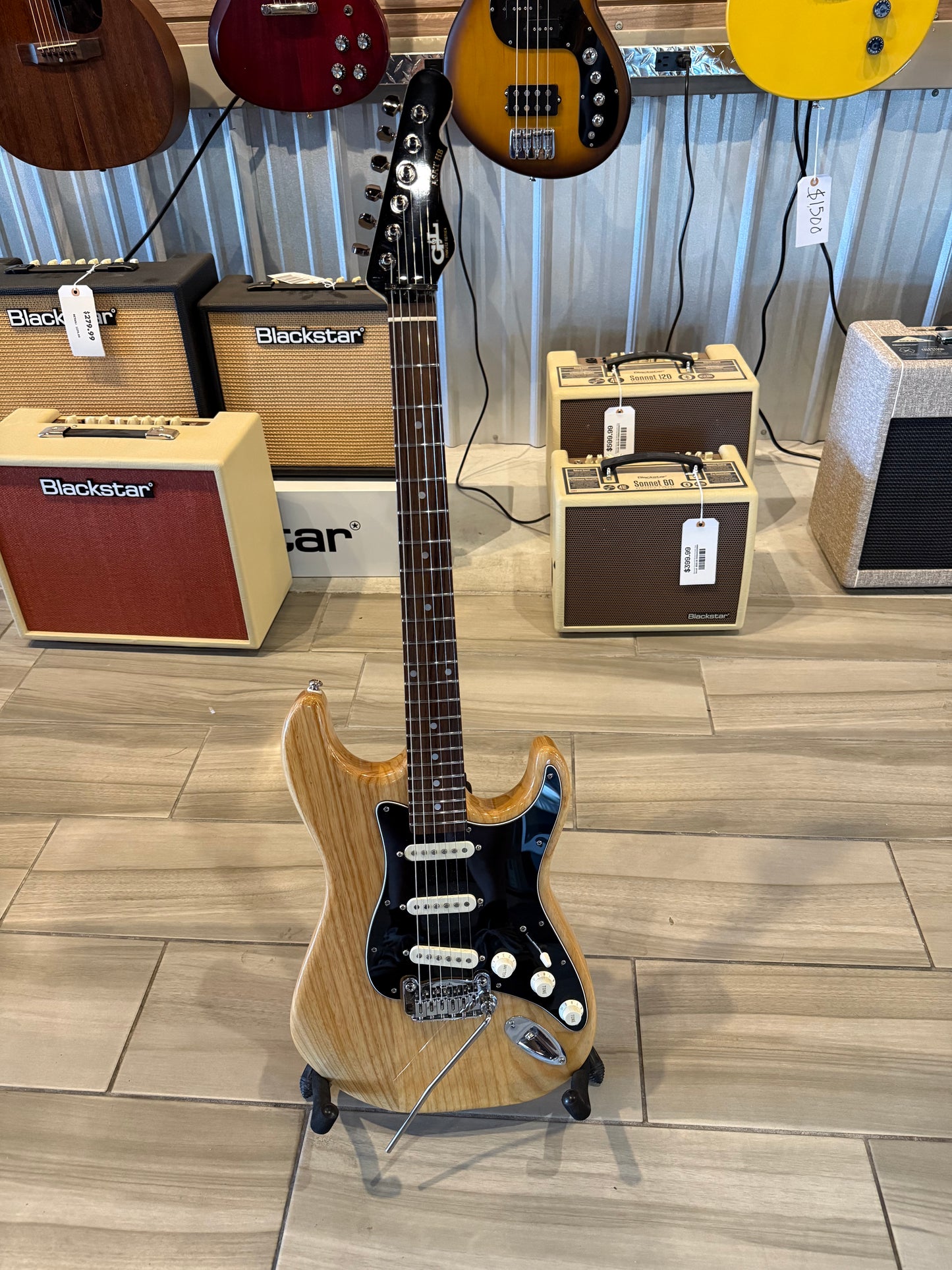 G&L Tribute Legacy Guitar, Rosewood Fretboard, SSS Pickups, Natural Ash w/HSC