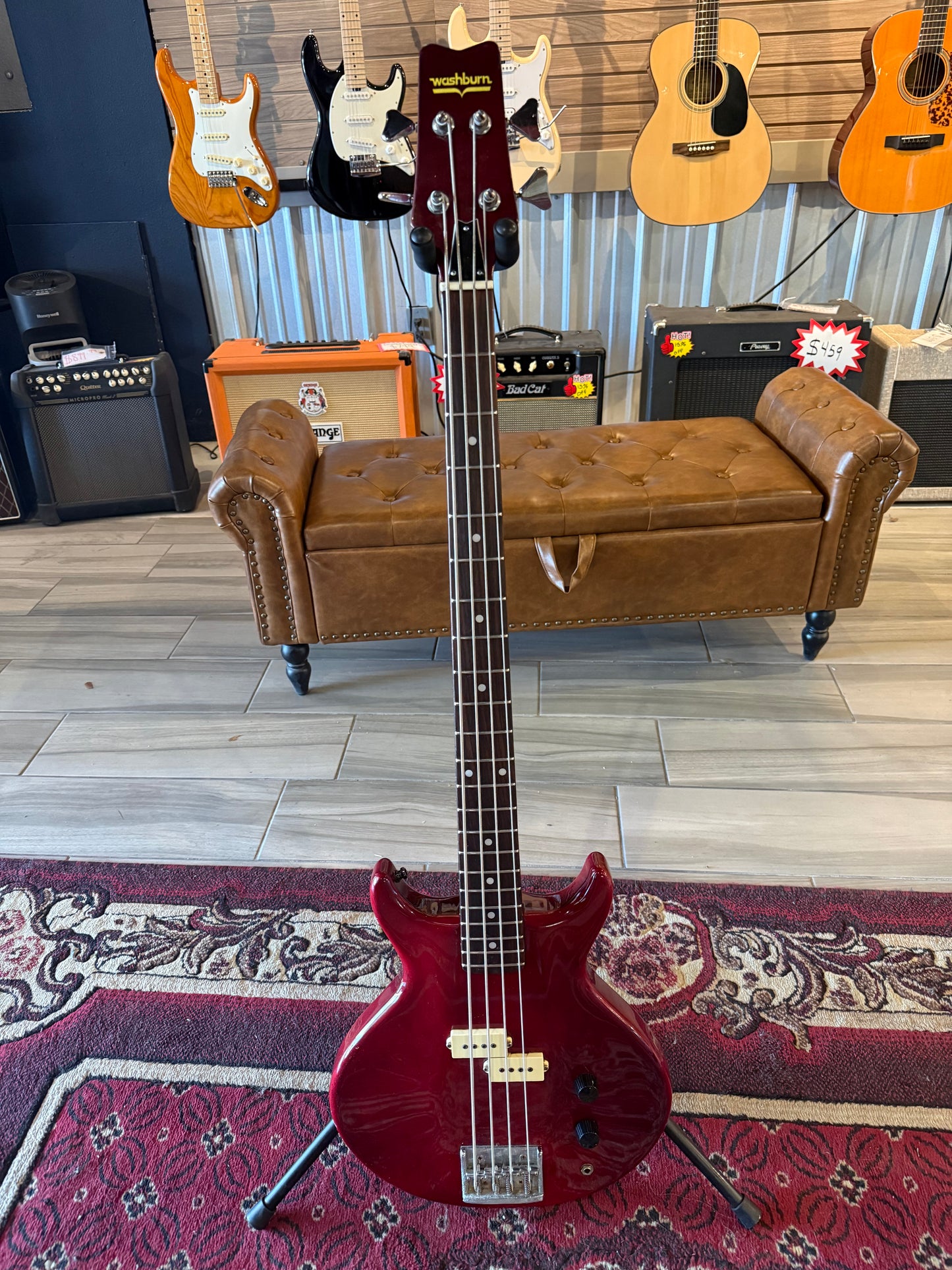 Washburn 1980 SB4R Wing Series Scavenger 4-String Electric Bass Guitar w/Gig Bag (USED)
