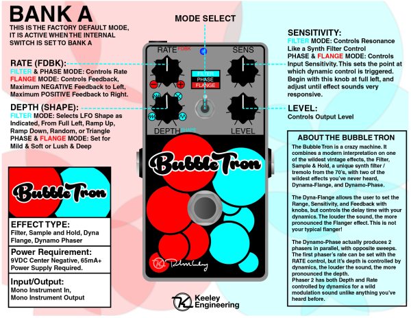 Keeley Bubble Tron [KBubble] Dynamic Flanger Phase Filter