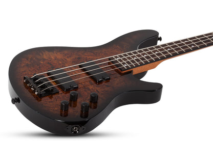 Schecter - C-4 Standard 4 String Bass Tobacco Burl