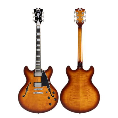 D'Angelico Premier DC - Dark Iced Tea Burst - Gig Bag