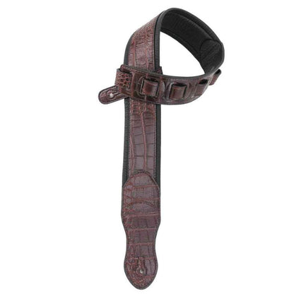 Walker & Williams - F-06 Dark Brown Gator Strap with Padded Glove Leather Back