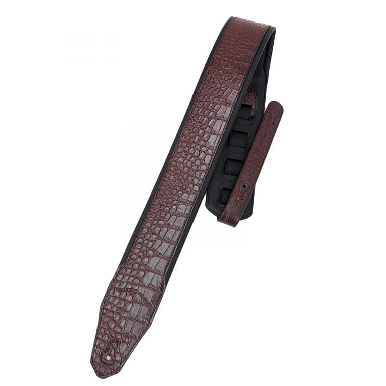 Walker & Williams - F-12-C Cognac Brown Alligator Texture Strap