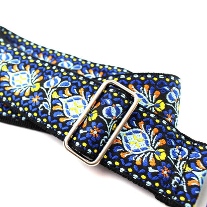 Walker & Williams - H-29-M Vintage Series Blue Cheer Woven Hippie Strap With Chrome Hardware & Leather Ends