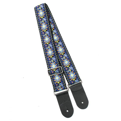 Walker & Williams - H-29-M Vintage Series Blue Cheer Woven Hippie Strap With Chrome Hardware & Leather Ends