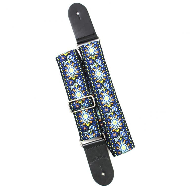 Walker & Williams - H-29-M Vintage Series Blue Cheer Woven Hippie Strap With Chrome Hardware & Leather Ends