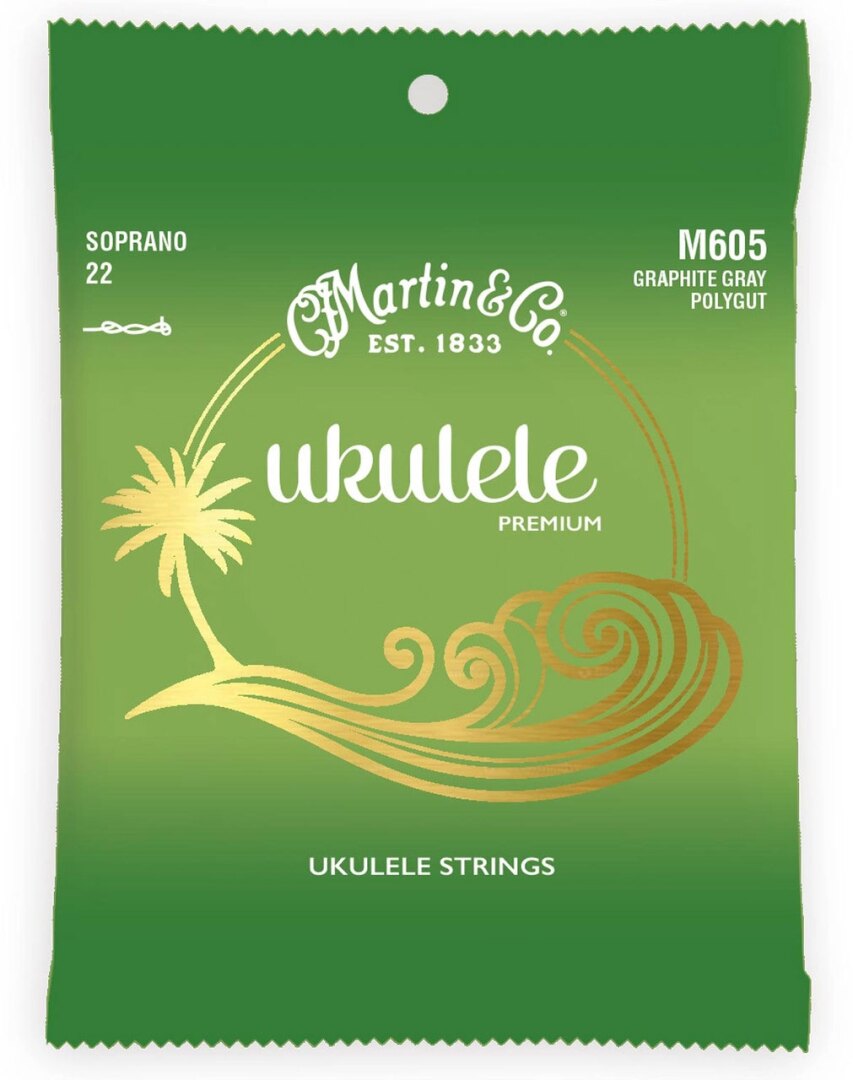 MARTIN M605 ULULELE STRINGS SOPRANO PACKAGE FRONT VIEW ON WHITE BACKGROUND