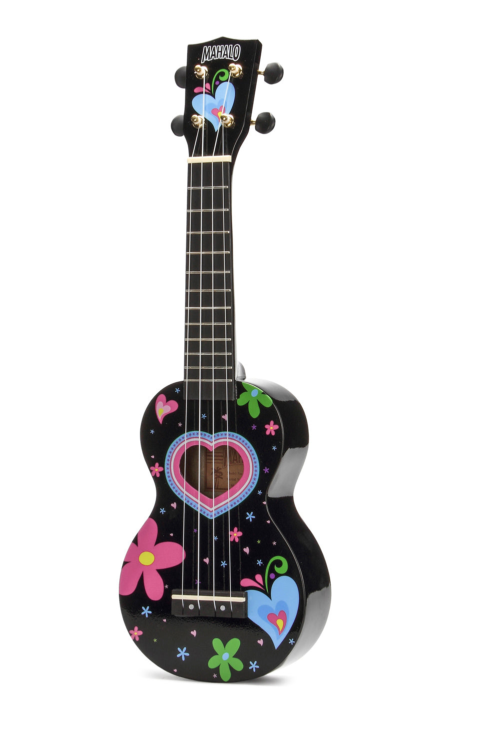 Mahalo MA1-HEBK Art Series Soprano Ukulele. Heart Graphic