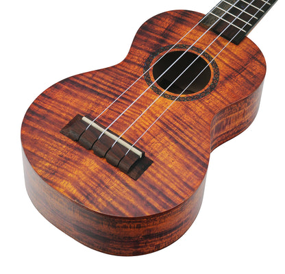 Mahalo MA1KA Artist Elite Series Soprano Ukulele. Koa Photo Flame