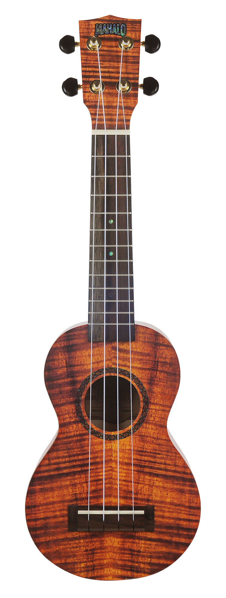 Mahalo MA1KA Artist Elite Series Soprano Ukulele. Koa Photo Flame