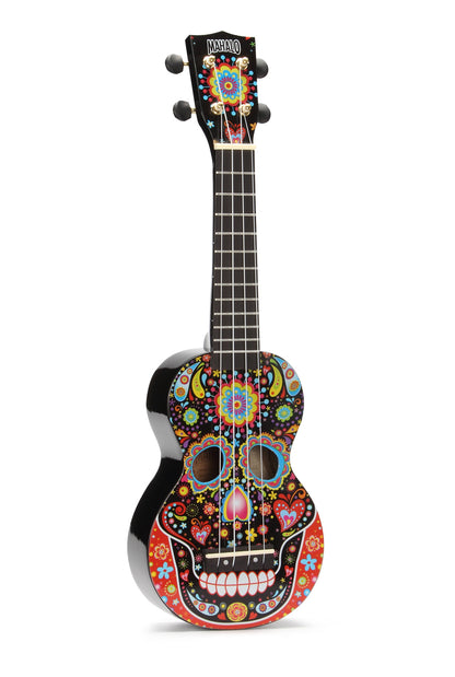 Mahalo MA1-SKBK Art Soprano Ukulele. Day of the Dead Graphic