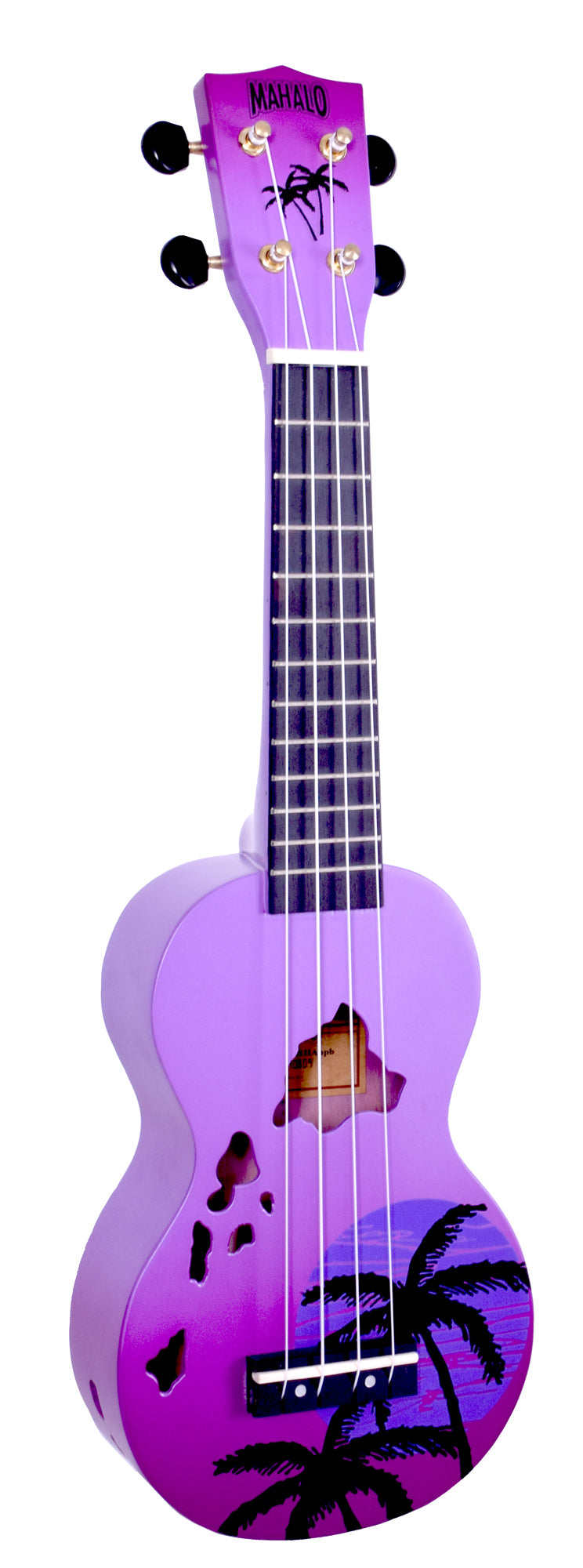 Mahalo MD1-HAPPB Hawaii Soprano Ukulele. Purple Burst