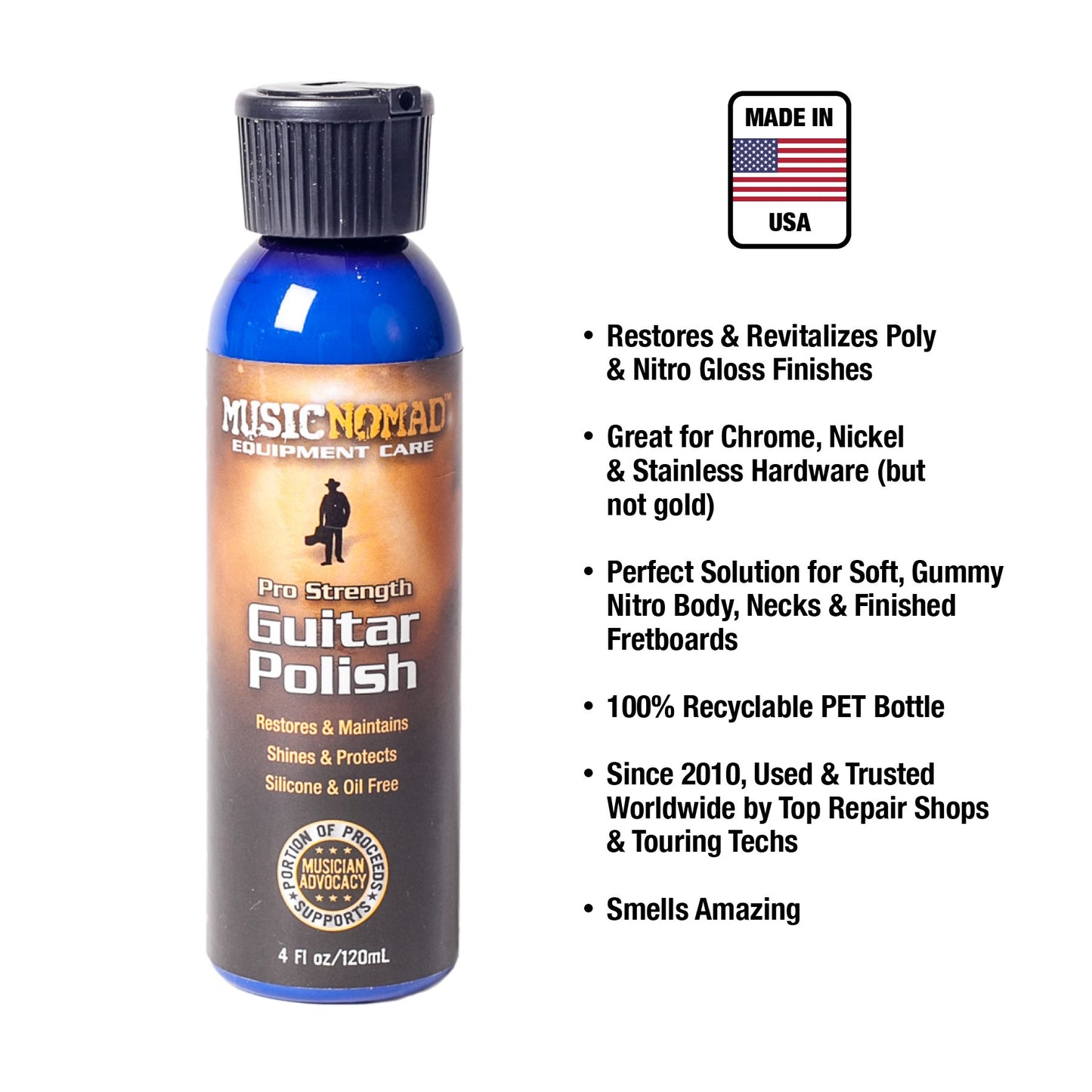 MusicNomad MN101 Premium Pro-Strength Guitar Polish, 4 oz