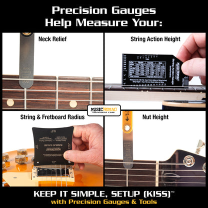 MusicNomad Precision 6 pc. Guitar Setup Gauge Tool Set - Plus 24 pg. Instructional Booklet and Storage Case (MN604)