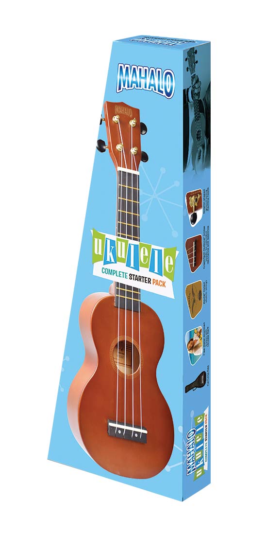 Mahalo MR1-TBR-PK Rainbow Soprano Ukulele Package. Trans Brown Item ID: MR1TBRK-U