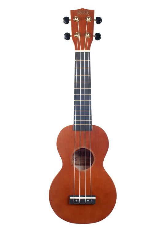 Mahalo MR1-TBR-PK Rainbow Soprano Ukulele Package. Trans Brown Item ID: MR1TBRK-U