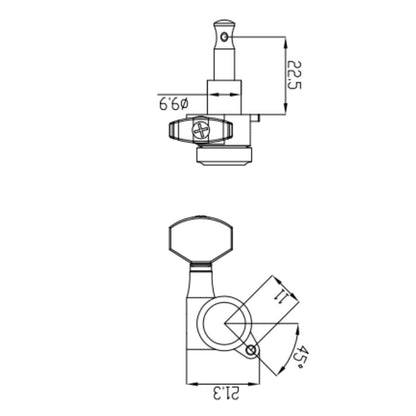 True-Lok Mini Locking Tuners - 6-in-line (Chrome)